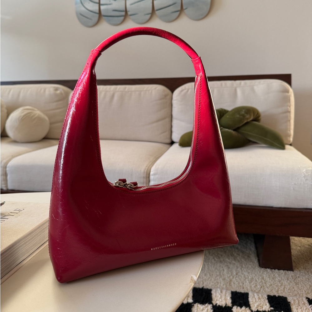 Marge Sherwood Red Hobo Shoulder Mini Bag